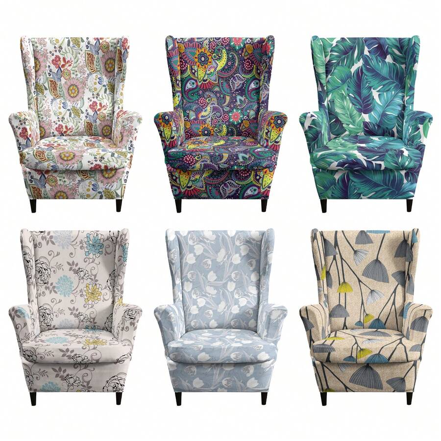 2pcs/Set Printed Tiger Pattern Sofa Slipcover, Single Seat Couch Cover, Dust-Proof For Living Room Bedroom Hotel, Suitable For All Seasons - Barley - View 1