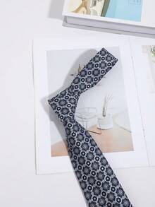 1 chiếc cà vạt nam màu xanh hải quân họa tiết kim cương - Màu xanh lam - Xem 3