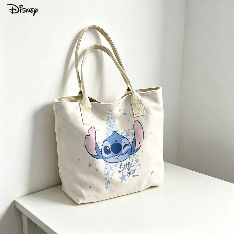 Túi xách tay và đeo vai đựng laptop Disney Stitch, túi đeo vai in hình ngôi sao nhỏ dễ thương "Little Star" để sử dụng hàng ngày. - trắng - Xem 1