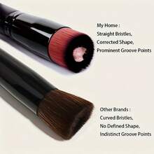 Professional Flat Top Foundation Brush - With Soft Nylon-Like Bristles, Suitable For Liquid, Cream And Powder Foundation, Concealer, Loose Powder Daily Makeup Application - Multicolor - View 7
