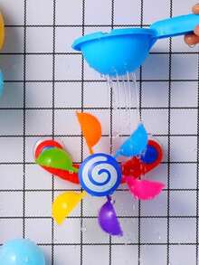 1Set Baby Bath Water Wheel & Shower Play Set, Kids Rotating Suction Cup Bath Toy - Multiple Sets Available - View 7