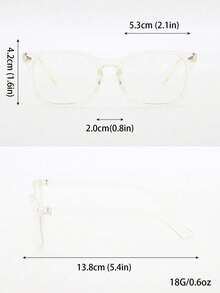 1pc Unisex Round Frame Y2K Futuristic Clear Lens Glasses - Multicolor - View 7