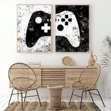 2pcs Retro Gaming Art Wooden Frame Canvas Poster, Gamepad Poster, Creative Waterproof Canvas Poster, Suitable For Bedroom, Office, Living Room, Cafe, Bar, Home And Dormitory Wall Decor - A - View 4
