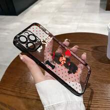 スマホケース TPUケース メッキ加工 レンズ保護カバー付き キャラクターイラスト 可愛いデザイン 大人可愛い 女子向け 柔らかTPU 全面保護 耐衝撃 カメラレンズ保護 17pro Max/17pro/17/11/12/13/14/15/15Pro/15PluS/15Pro Max/16/16Pro/16PluS/16Pro Max/MIN/X/XR 対応対応 インスタ映え プレゼント - 金色 - チェックする 3