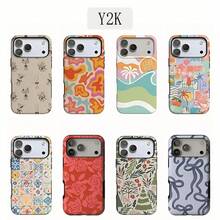 Funda de teléfono de lujo Y2K con lazos azules para iPhone 17 16 15 14 13 12 11 Air Pro Max Plus, cubierta trasera de doble capa - Multicolor - Ver 1