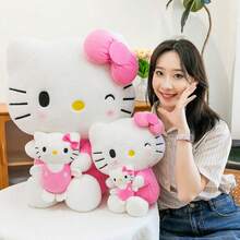 1个粉色母子KT猫毛绒玩具，猫咪和宝宝，卡通可爱生日礼物，适合卧室、沙发、书房装饰 - 粉色 - 查看 4