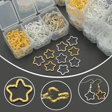 60pcs/Box Multicolor Star Embossed Rings, Suitable For Jewelry DIY Accessories, Open Rings, Earring Connectors, Phone & Key Chains, Embossed Rings, Bracelet & Necklace Connectors, Pentagram Jump Rings And Other Accessory Materials - Star-shaped Embossed Wreaths (60pcs) / Box - View 4