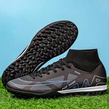 Men's High Traction Football Cleats Adult American Rugby Shoes Non-Slip Durable Cleats Comfortable Lightweight Breathable Stable Ankle Protection For Training Matches Outdoor - Black - View 4