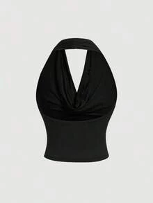 Camiseta de mujer versátil y ajustada - Negro - Ver 3