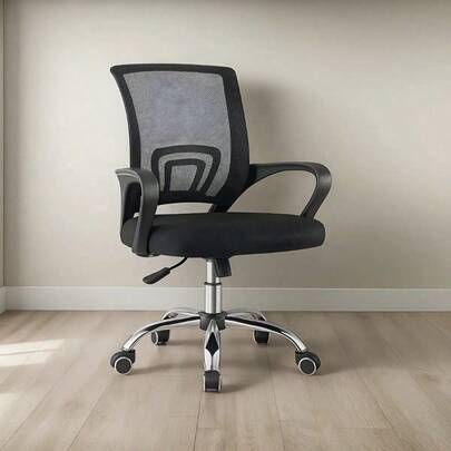 Silla Ejecutiva Ergonómica de Oficina | Respaldo Mesh, Asiento Acolchado, Giratoria 360° y Altura Ajustable, Color Negro