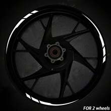 Bộ 13 miếng dán vành bánh xe máy, decal vinyl chống thấm nước, phù hợp với vành xe 15-18 inch. - A - Xem 5