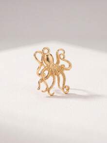 1 pièce Boucles d'oreilles clip-on pour femmes, thème océanique d'été. Motifs de vie marine : étoile de mer, coquillage, faux perle, poulpe. Convient pour la plage, les voyages, les fêtes, les accessoires de bijoux de vacances - Or jaune - Voir 7