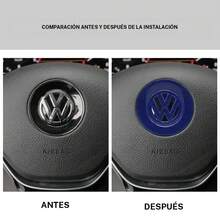 Pegatina Decorativa para Emblema Central del Volante, Mejora el Diseño Interior del Auto, Duradera - 1 pieza - modelo #3 61+40 mm - Ver 5