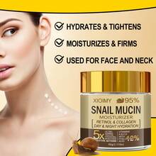Xioimy Snail Mucin & Collagen Neck & Face Moisturizing Cream, Hydrating & Nourishing, Non-Greasy, Easy To Apply & Absorb, Gentle & Non-Irritating, Deep Absorption, Low Allergy, Suitable For All Skin Types - Quantity - View 5