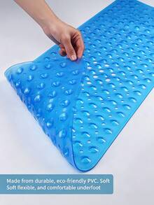 Extra Long Non-Slip Bathtub Mat With Drainage Holes And Suction Cups Non-Slip Bathtub Mat Non Slip Pink Bubble Textured Bathtub Mat PVC Material Multiple Colors Available Ideal Bathroom Accessories Bathroom Decor Fall Decor Back To School - Multicolor - View 3