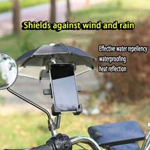 1 pieza Sombrilla/Paraguas portátil a prueba de agua con soporte para teléfono para bicicleta/motocicleta para entrega - Parasol - Ver 8
