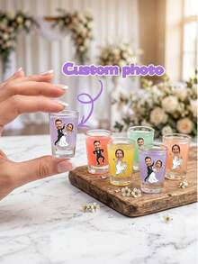 30/72/120pcs Stiker Kartun Foto Kustom, Stiker Karakter Pasangan Kustom untuk Gelas Minuman, Suvenir Pernikahan, Pesta Lajang, Dekorasi Pesta Pertunangan - MultiWarna - View 1