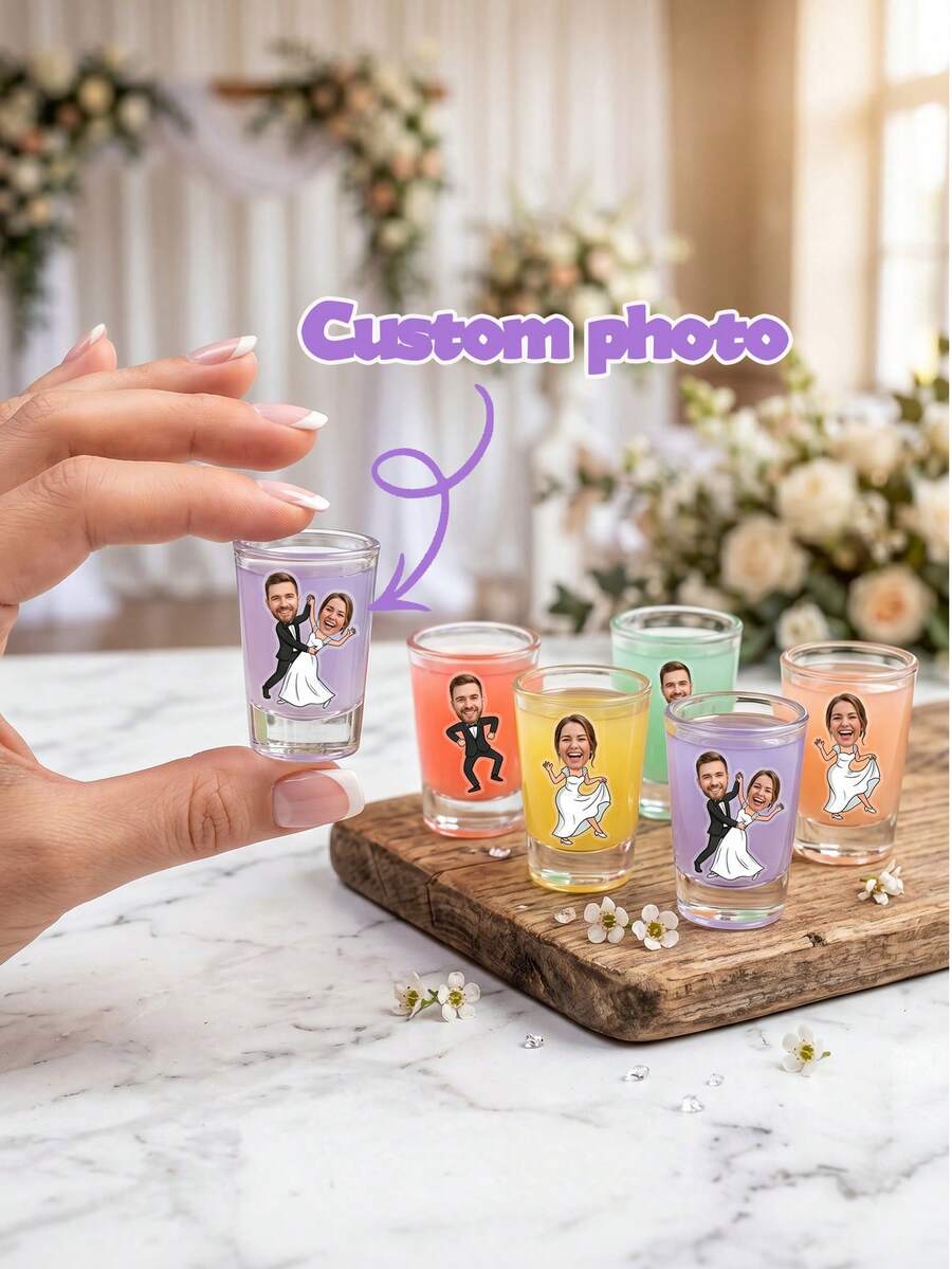 30/72/120pcs Stiker Kartun Foto Kustom, Stiker Karakter Pasangan Kustom untuk Gelas Minuman, Suvenir Pernikahan, Pesta Lajang, Dekorasi Pesta Pertunangan - MultiWarna - View 1