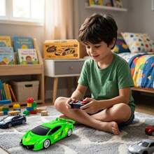 Atacarejo Kids Large, Super Fast Remote Control Racing Car With LED Headlight - Green - View 5