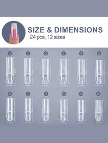 24pcs Ujung Ekstensi Kuku French Dual Mode 12 Ukuran, Cocok untuk Pembentukan Kuku Cepat, Perlengkapan Seni Kuku Multifungsi, Ideal untuk DIY Kuku di Rumah dan Seni Kuku - Clear - View 6