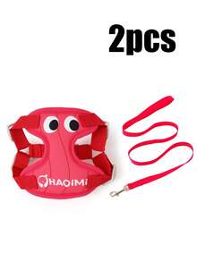 2pcs New Cute Big Eye Small Dog/Cat Harness Leash, Adjustable Anti-Escape For Small Pets Outdoor Walking - Hot Pink - View 9
