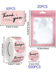 570Pcs Thank You Cards & Stickers Set, Small Business Appreciation Greeting Cards Stickers With Resealable Packaging Bag, Gratitude Decor For Local Shops, Online Stores And Entrepreneurs - Multicolor - View 12