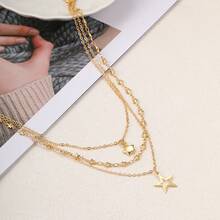 New Hollowed-Out Pentagram Pendant Necklace, Creative And Unique Vintage Multi-Layered Collarbone Chain For Women. Mom Gift, Teacher Gift, Summer Travel Beach Jewelry, Boho Jewelry, Rave/Prom/Party/Daily Accessories, Back To School Gift, Birthday Gift, Bridesmaid Gifts - 5766302HB - 查看 4