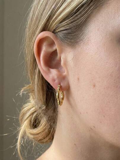 European And American INS Style Retro Earrings Women's High-End Stainless Steel Eternal Elegant Versatile Niche, Summer Beach Jewelry Fancy Stainless Steel Jewelry Set, Great For Glamorous, Holiday, Wedding, Daily, Music Festival, Beach Vacation. Perfect For Valentines Day, Birthday, Mother Day Gift