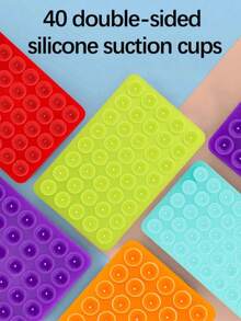 Large Silicone Suction Cup Phone Holder, Double-Sided Silicone Suction Cup Phone Stand, Reusable, Strong Suction, Suitable For Home, Office, Smooth Surfaces, Spring Gift - Multicolor - View 8