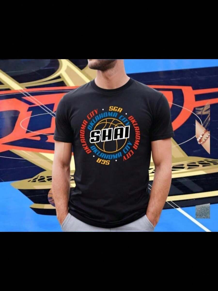 Shai Gilgeous-Alexander T-Shirt, OKC Thunder Jersey Tee, Finals Highlights Shirt, SGA, Oklahoma City, Basketball Fan Gift, OKC Playoff Stats - 黑色 - 查看 1