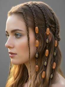 20pcs Dreadlock Accessories - Braided Decorative Extensions - Large Hole Plastic Beads - DIY Jewelry Beads,Clips For Hair,Claw Clips - Multicolor - View 5