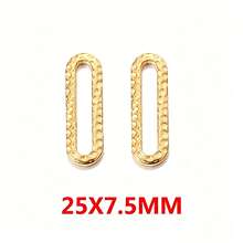 20Pcs Gold & Silver Textured Rectangle Links, 304 Stainless Steel Oval Connector Charms For DIY Bracelet Necklace Jewelry Making Supplies - Connectors - View 11