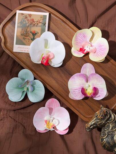 1/3 bông hoa giả mùa xuân/hè 3.54 inch, phụ kiện hoa giả, hoa lan Phalaenopsis mô phỏng sống động như thật, hoa giả bằng nhựa giống thật để trang trí mũ, túi xách, giày dép, kẹp tóc, thích hợp cho trang trí đám cưới, phụ kiện đội đầu cô dâu, hoa cài áo phù dâu, trang trí nhà cửa, mọi mùa.