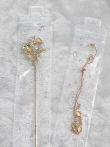 100入透明PVC珠寶收納袋 附掛孔密封夾鏈袋，透明防氧化珠寶儲存袋，適用於珠寶、長項鍊、手鍊、化妝刷、筆與餐具的旅行收納，禮品包裝自封袋 - 無色 - 查看 5