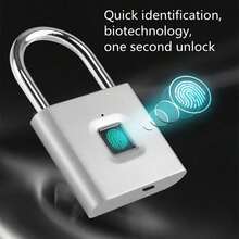 Compact Smart Fingerprint Padlock - IP56 Waterproof, Keyless Security, USB Rechargeable, Lightweight Aluminum - Ideal For Luggage, Suitcases And Backpacks - Multicolor - View 1