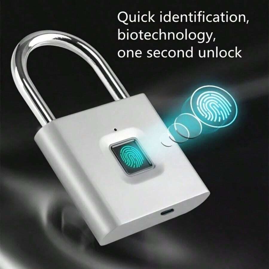 Compact Smart Fingerprint Padlock - IP56 Waterproof, Keyless Security, USB Rechargeable, Lightweight Aluminum - Ideal For Luggage, Suitcases And Backpacks - Multicolor - View 1