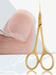 1 pieza Tijeras de acero inoxidable para cutículas, removedor de piel muerta para uñas, cortaúñas, tijeras de manicura con punta curva - A - View 8