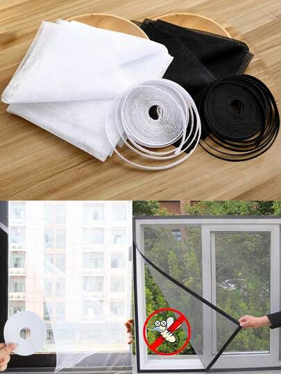 1/2/3/4Packs Anti Fly Mosquito Net DIY Self-Adhesive Fly Mosquito Window Net Mesh Mosquito Insect Bug Net Curtains For Windows
