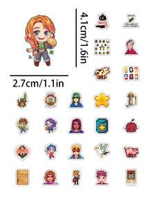 Bộ 103 miếng dán phong cách pixel Stardew Valley, bao gồm các nhân vật/tòa nhà nông trại/vật phẩm trong game, miếng dán trang trí bằng PVC chống thấm nước, thích hợp cho ốp điện thoại, bình nước, máy tính xách tay, sổ tay, Kindle, sổ kế hoạch, máy tính để bàn, đồ dùng học tập. - Nhiều màu - Xem 7