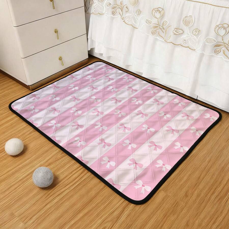1 buah Alas Hewan Peliharaan Motif Pita Bergaris, Alas Tempat Tidur Anjing, Bantal Hewan Peliharaan Kartun Lucu, Alas Istirahat Hewan Peliharaan yang Dapat Dicuci, Cocok untuk Semua Musim - MultiWarna - View 1