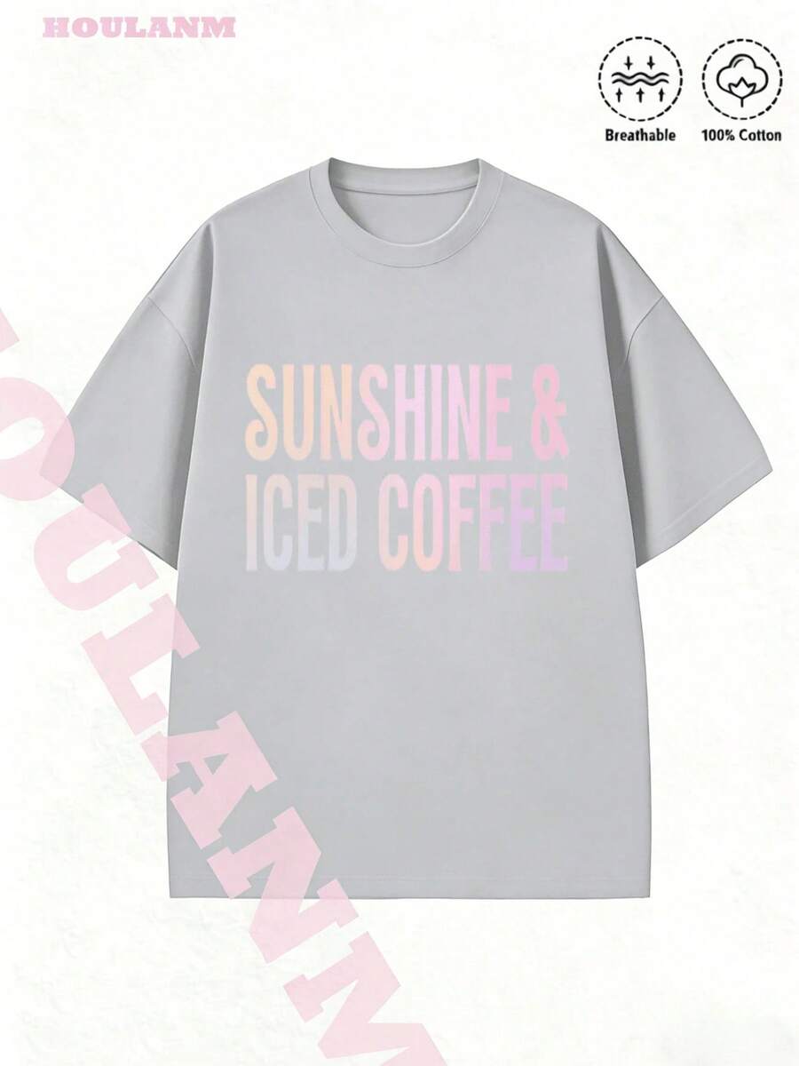 Tropicoqueta OutfitsFort Worth, Texas East. 1849 Cowboy Horse Desert Landscape Graphic T-Shirt - Casual Crew Neck Cotton Tees, Summer Breathable, Per - 灰色 - 查看 1