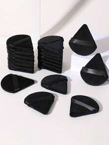24/10/5/1pcs Triangle Velvet Powder Puff And Mini Pizza Powder Puff, Suitable For Wet And Dry Powder, Lightweight And Washable, Suitable For All Skin Types And Beginners, Applicable For Makeup, Room Decor, Vanity, Travel, Bedroom, Makeup Accessories, Powder Puff, Makeup Sponge, Powder Puff, Makeup Tools, Christmas Gift, Women Gift, Giveaway - Multicolor - View 2