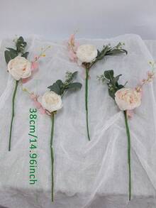 4 ramas de limón, adecuadas para decoración de primavera, escaparate, sala de estar, dormitorio, baño, cocina, boda, vacaciones, decoración de mesa interior - Peonía de eucalipto - 4 unidades - Ver 7