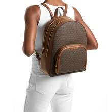 Michael Kors Jaycee Signature Logo 女士双肩包 35S2G8TB7B，棕色 - 深棕色印花/橡果棕色 35S2G8TB7B BROWN - 查看 2