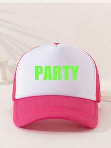 1 chiếc mũ lưỡi trai lưới xốp in họa tiết PARTY thú vị, mũ trucker, mũ chống nắng mùa hè, mũ dự tiệc, thích hợp cho mặc hàng ngày, đi chơi, du lịch. - A - Xem 5
