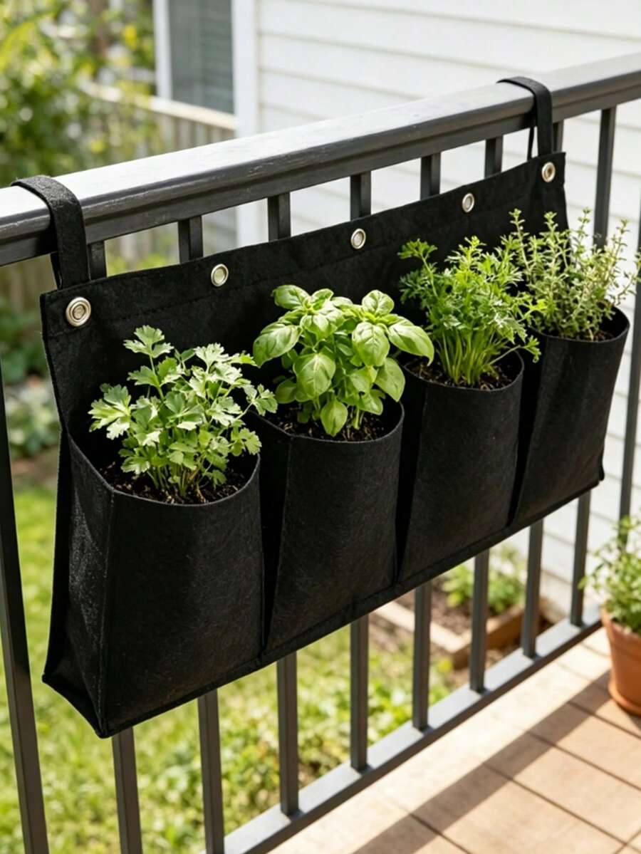 1個植絨種植袋,壁掛式植物生長袋,不織布壁掛綠植植絨種植袋,可折疊,適用於戶外花園、懸掛裝飾、室內種植、園藝愛好者、畢業季、夏季必備 - 彩色 - 查看 1