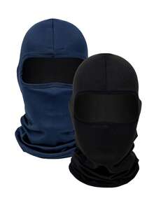 1pc/2pcs Unisex Solid Color Balaclava Hat, Single Hole Ski Mask, Full Face Cover For Cycling, Suitable For All Seasons - Multicolor - View 14