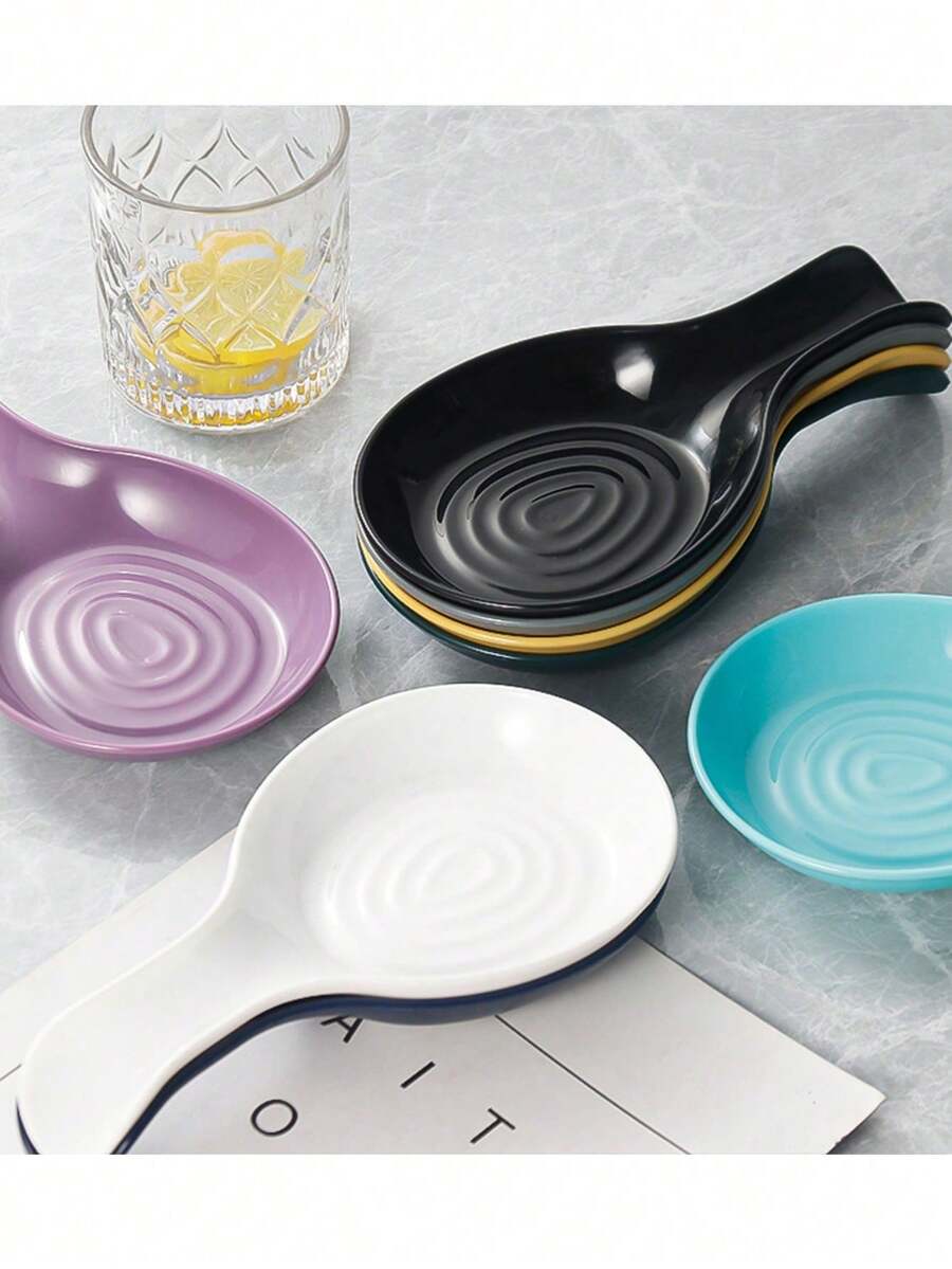 1/2 cái đế lót muỗng bằng nhựa PP, giá đỡ muỗng canh, tấm cách nhiệt, dụng cụ nhà bếp - Giao hàng ngẫu nhiên - Nhiều màu - Xem 1