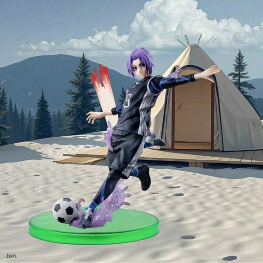 1pc Blue Lock Anime Cute Desktop Decor, Perfect Gift For Anime Fans, Suitable For Anime Photography Background, Handmade Anime Style Figure, 14cm Football Action Figurine PVC Model, Collectible Decoration For Home/Office, Vehicle, Holidays - Multicolor - View 1