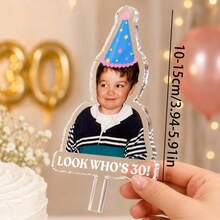 Personalized 30/40/50th Birthday Cake Topper, Customized Birthday Cake Photo Decoration, Funny Birthday Party Favors, Daughter/Son Birthday Gift, Unique Gift - C-portrait Cake Label - View 11
